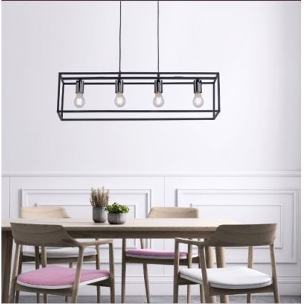 Leuchten Direkt 15854-18 - Ljusskrona med upphängningsrem  FABIO 4xE27/60W/230V