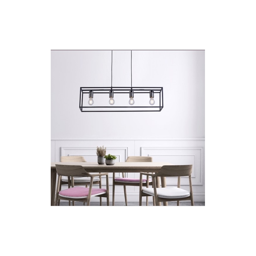 Leuchten Direkt 15854-18 - Ljusskrona med upphängningsrem  FABIO 4xE27/60W/230V