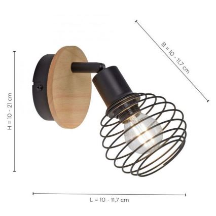 Leuchten Direkt 15921-79 - Väggspotlight EUGEN 1xE14/40W/230V ek