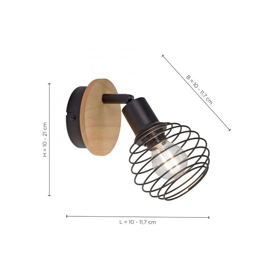 Leuchten Direkt 15921-79 - Väggspotlight EUGEN 1xE14/40W/230V ek