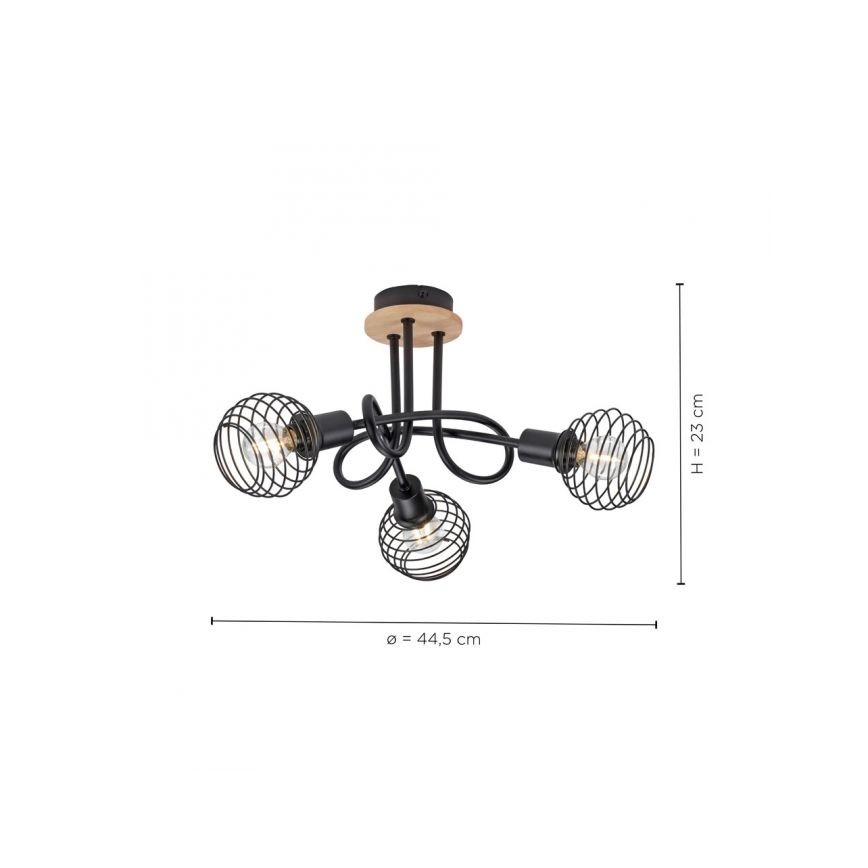 Leuchten Direkt 15923-79 - Fäst ljuskrona EUGEN 3xE14/40W/230V ek