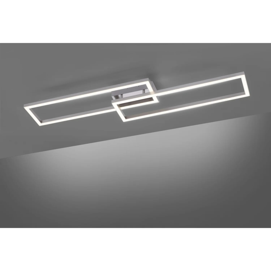 Leuchten Direkt 16430-55 - LED RGBW dimbar takarmatur MAXI 2xLED/18W/230V 2700-5000K mattkrom + fjärrkontroll