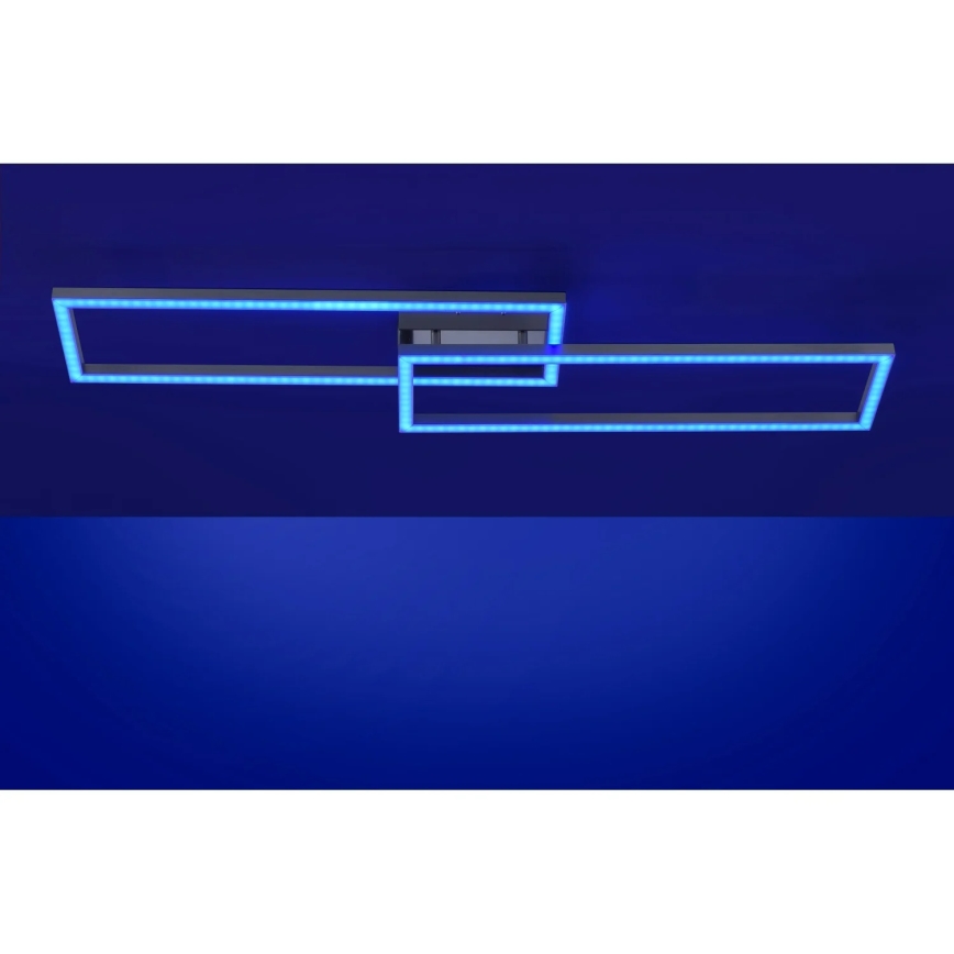 Leuchten Direkt 16430-55 - LED RGBW dimbar takarmatur MAXI 2xLED/18W/230V 2700-5000K mattkrom + fjärrkontroll