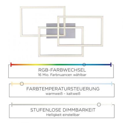 Leuchten Direkt 16431-55 - LED RGB dimbar fäst ljuskrona MAXI LED/27W/230V + fjärrkontroll