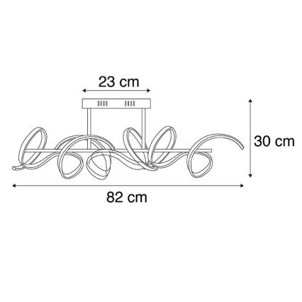 Leuchten Direkt 19032-21 - LED ljusreglerad fastsatt Ljuskrona  CURLS LED/25,8W/230V