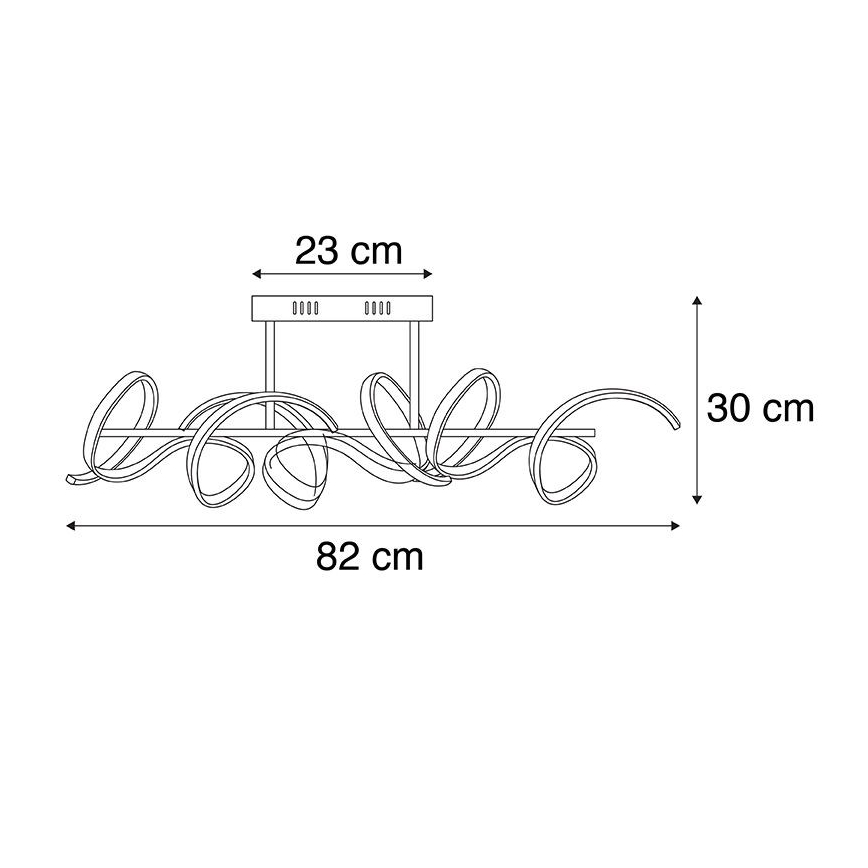 Leuchten Direkt 19032-21 - LED ljusreglerad fastsatt Ljuskrona  CURLS LED/25,8W/230V