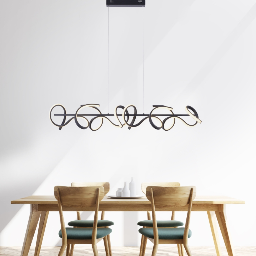 Leuchten Direkt 19033-18 - Dimbar LED-lampakrona med snöre CURLS 4xLED/10,2W/230V