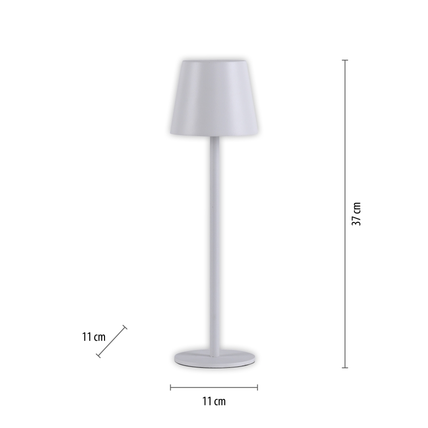 Leuchten Direkt 19250-16 - LED Utomhusdimbar uppladdningsbar bordslampa EURIA LED/3W/5V IP54 vit