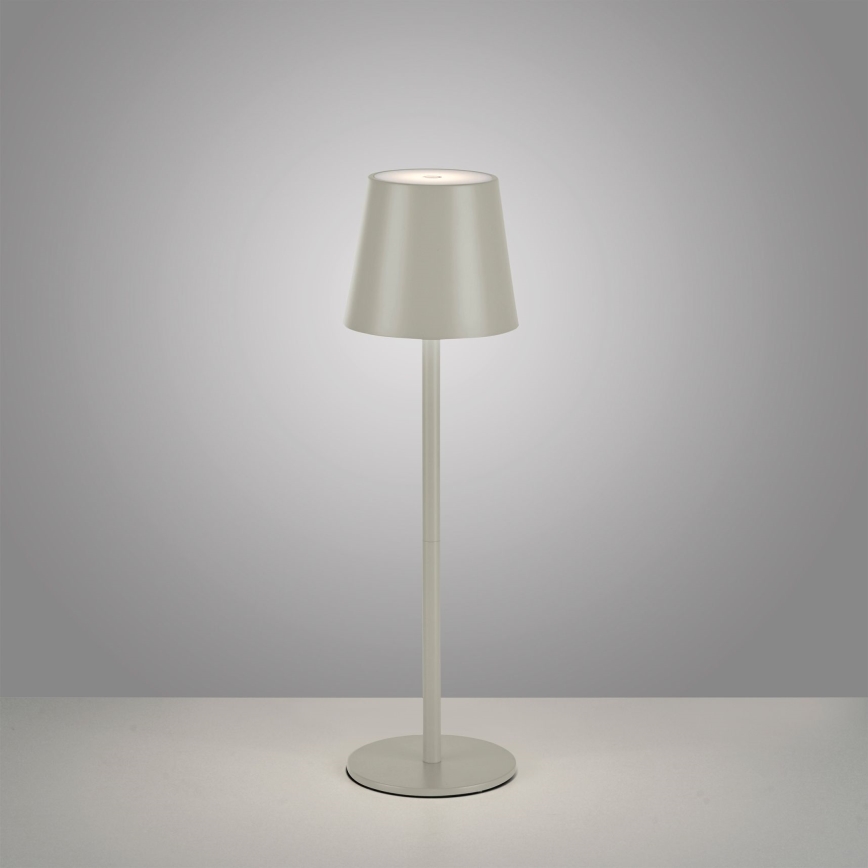 Leuchten Direkt 19250-40 - LED Utomhusdimbar uppladdningsbar bordslampa EURIA LED/3W/5V 2600 mAh IP54 grå