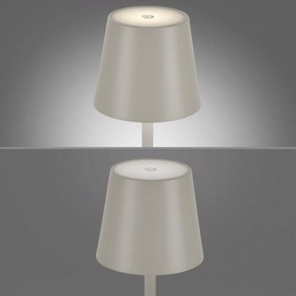 Leuchten Direkt 19250-40 - LED Utomhusdimbar uppladdningsbar bordslampa EURIA LED/3W/5V 2600 mAh IP54 grå