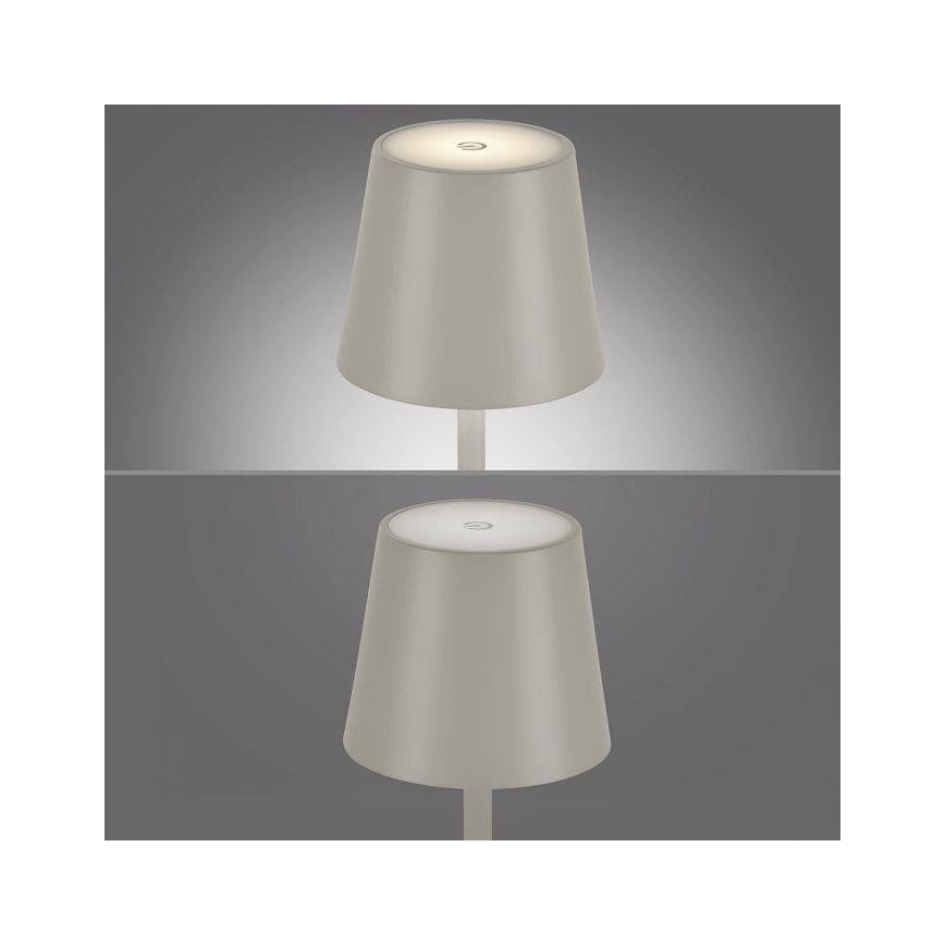 Leuchten Direkt 19250-40 - LED Utomhusdimbar uppladdningsbar bordslampa EURIA LED/3W/5V 2600 mAh IP54 grå