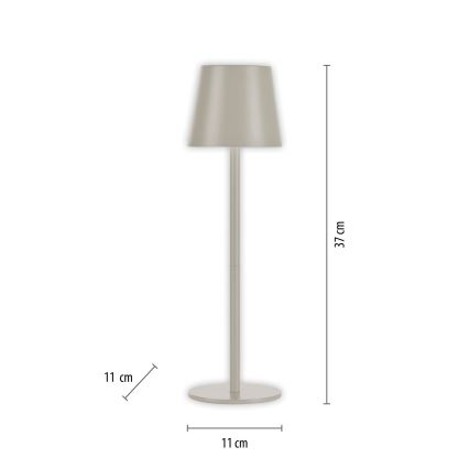 Leuchten Direkt 19250-40 - LED Utomhusdimbar uppladdningsbar bordslampa EURIA LED/3W/5V 2600 mAh IP54 grå