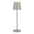 Leuchten Direkt 19250-40 - LED Utomhusbordslampa med dimmer, uppladdningsbar EURIA LED/3W/5V 2600 mAh IP54 grå