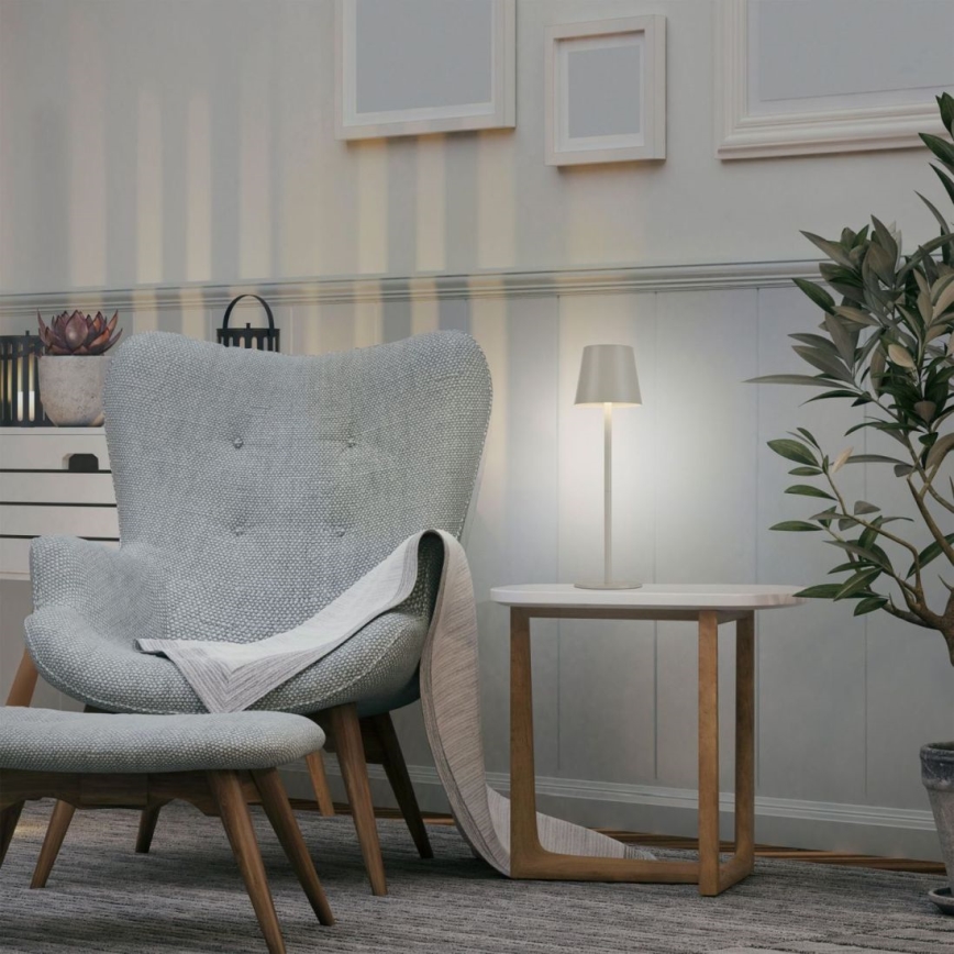 Leuchten Direkt 19250-40 - LED Utomhusbordslampa med dimmer, uppladdningsbar EURIA LED/3W/5V 2600 mAh IP54 grå