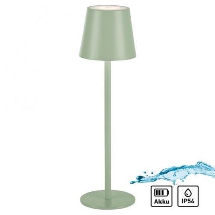 Leuchten Direkt 19250-43 - LED Utomhusdimbar uppladdningsbar bordslampa EURIA LED/3W/5V IP54 grön