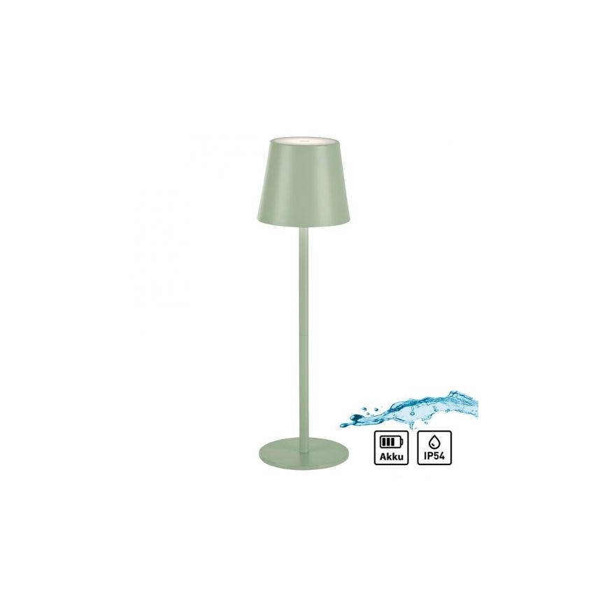 Leuchten Direkt 19250-43 - LED Utomhusdimbar uppladdningsbar bordslampa EURIA LED/3W/5V IP54 grön