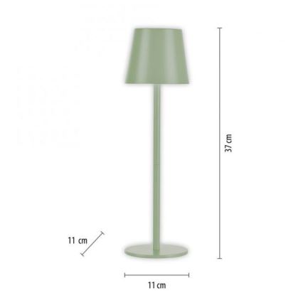 Leuchten Direkt 19250-43 - LED Utomhusdimbar uppladdningsbar bordslampa EURIA LED/3W/5V IP54 grön