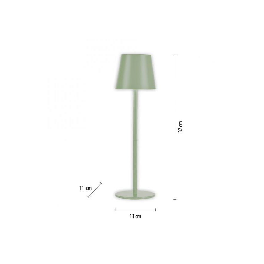 Leuchten Direkt 19250-43 - LED Utomhusdimbar uppladdningsbar bordslampa EURIA LED/3W/5V IP54 grön