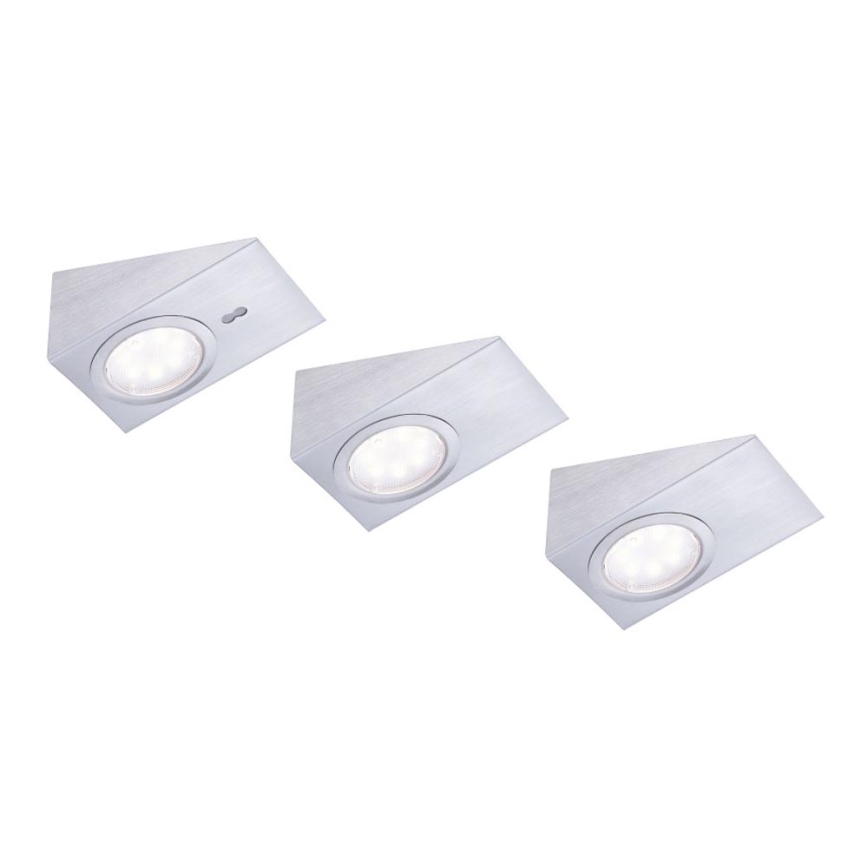 Leuchten Direkt 84111-55-3 - UPPSÄTTNING 3x LED Möbelbelysning med sensor THEO LED/3,6W/230V