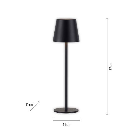Leuchten Direkt 19250-18 - LED Utomhusdimbar uppladdningsbar bordslampa EURIA LED/3W/5V IP54 svart