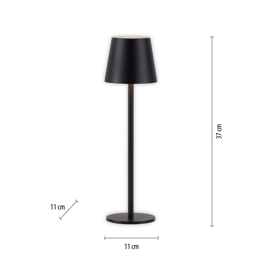Leuchten Direkt 19250-18 - LED Utomhusdimbar uppladdningsbar bordslampa EURIA LED/3W/5V IP54 svart