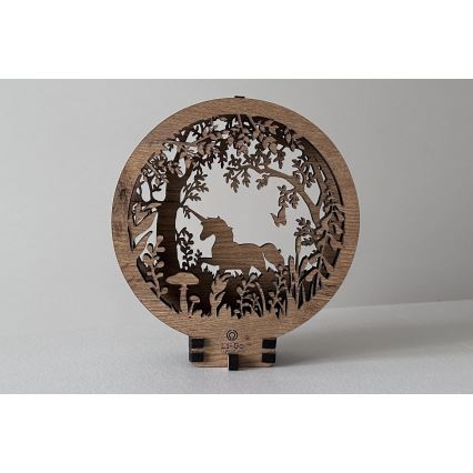 Li-Go 23568/DUB2 - Dimmbar LED-bordsdekoration LED/12W/230V 20x22 cm ek/enhörning