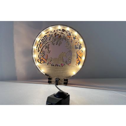 Li-Go 23568/DUB2 - Dimmbar LED-bordsdekoration LED/12W/230V 20x22 cm ek/enhörning