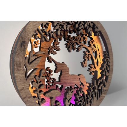 Li-Go 23568/DUB2 - Dimmbar LED-bordsdekoration LED/12W/230V 20x22 cm ek/enhörning