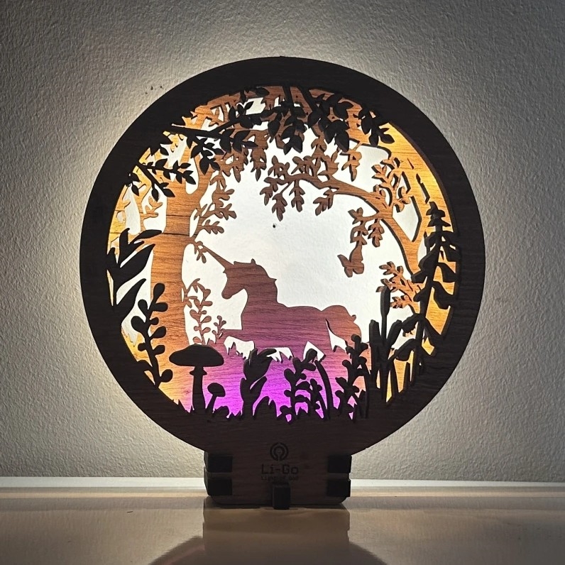 Li-Go 23568/DUB2 - Dimmbar LED-bordsdekoration LED/12W/230V 20x22 cm ek/enhörning