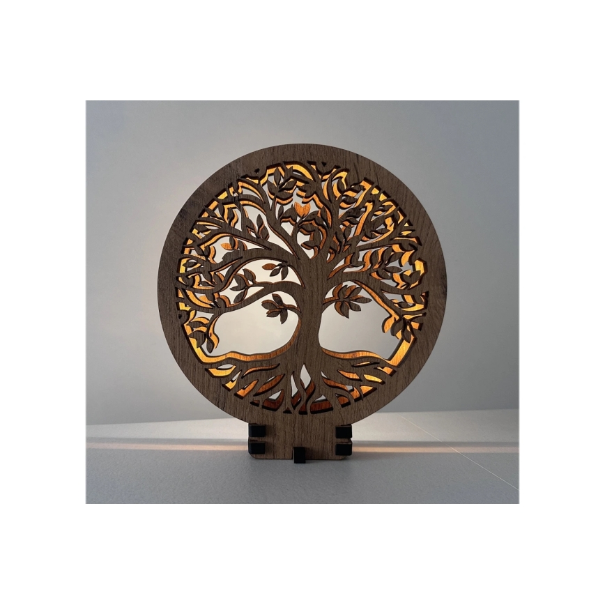 Li-Go 23577/DUB2 - Dimmbar LED-bordsdekoration LED/12W/230V 20x22 cm ek/Livets träd