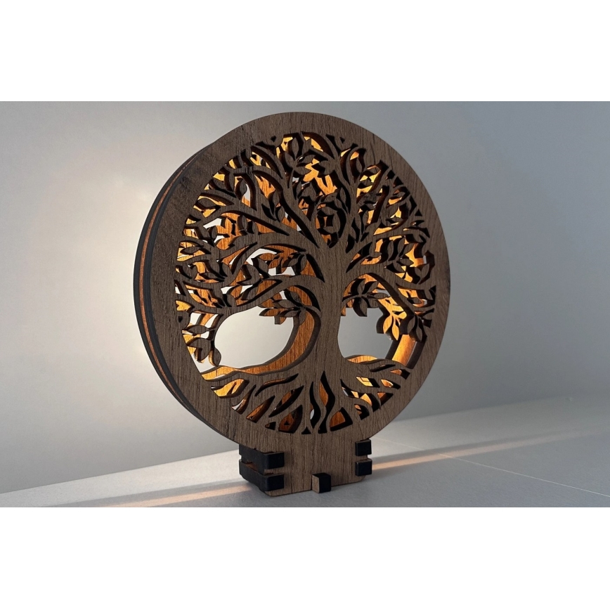 Li-Go 23577/DUB2 - Dimmbar LED-bordsdekoration LED/12W/230V 20x22 cm ek/Livets träd