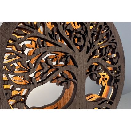 Li-Go 23577/DUB2 - Dimmbar LED-bordsdekoration LED/12W/230V 20x22 cm ek/Livets träd