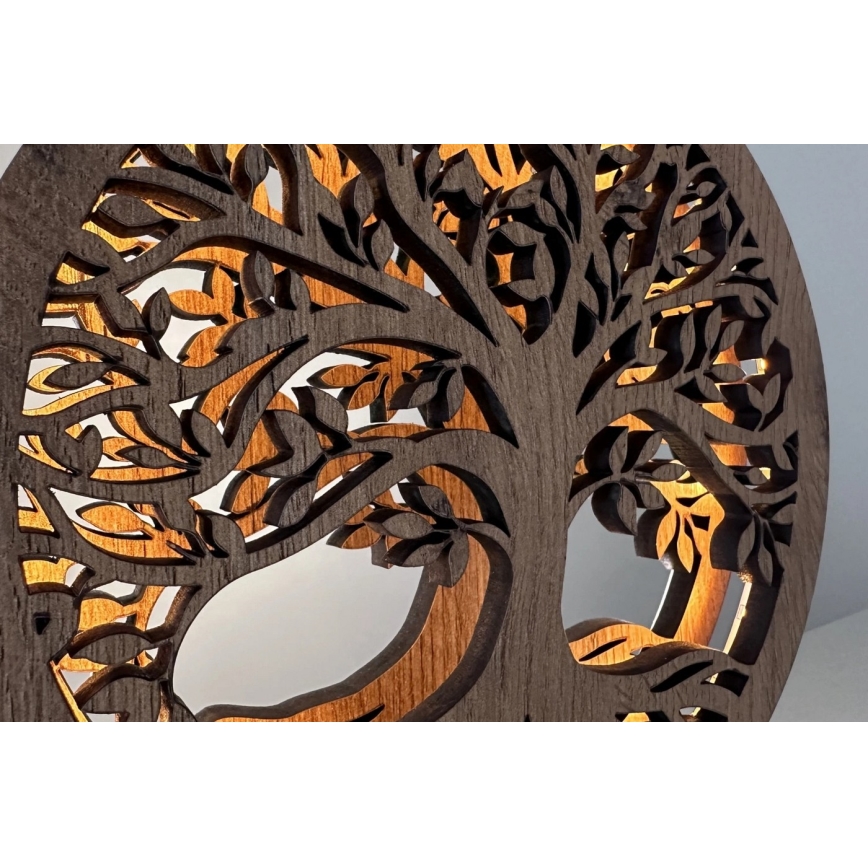 Li-Go 23577/DUB2 - Dimmbar LED-bordsdekoration LED/12W/230V 20x22 cm ek/Livets träd