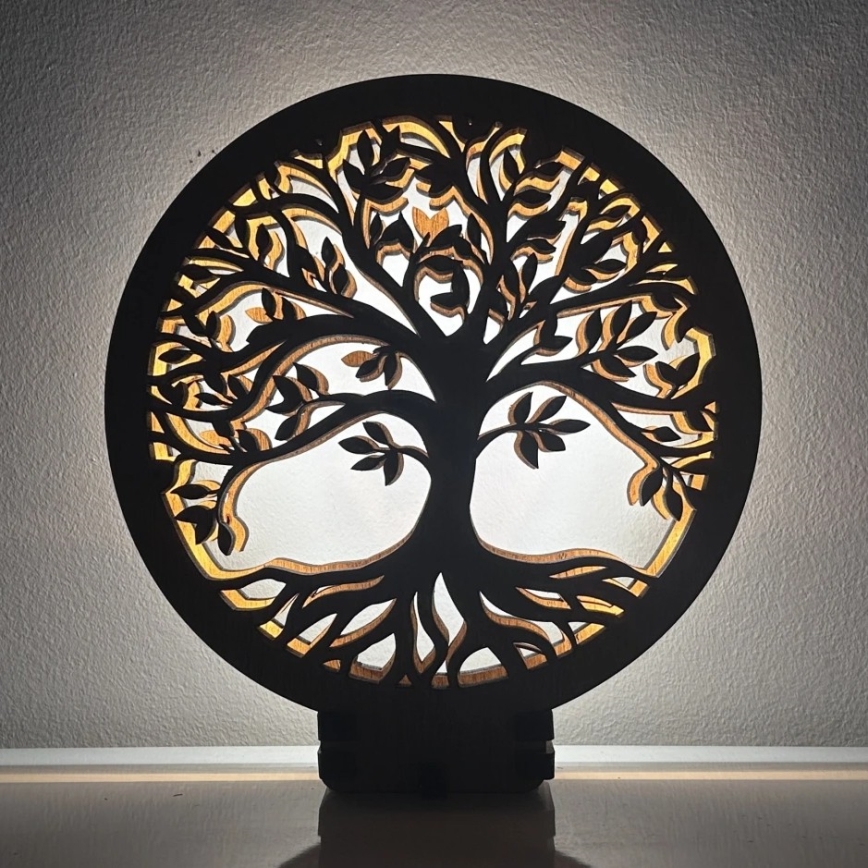 Li-Go 23577/DUB2 - Dimmbar LED-bordsdekoration LED/12W/230V 20x22 cm ek/Livets träd