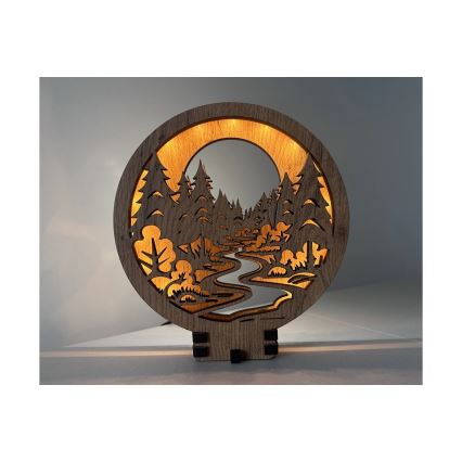 Li-Go 23580/DUB2 - Dimmbar LED-bordsdekoration LED/12W/230V 20x22 cm ek/I skogen