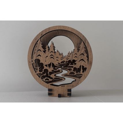 Li-Go 23580/DUB2 - Dimmbar LED-bordsdekoration LED/12W/230V 20x22 cm ek/I skogen