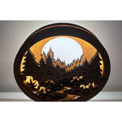 Li-Go 23580/DUB2 - Dimmbar LED-bordsdekoration LED/12W/230V 20x22 cm ek/I skogen