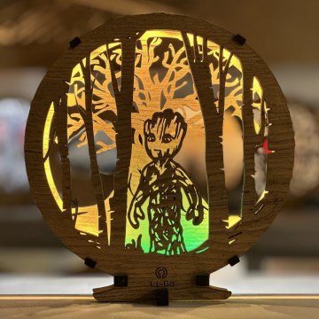 Li-Go 23613/DUB2 - dimbar dekorativ LED-bordslampa LED/12W/230V 20x22 cm ek/Grut