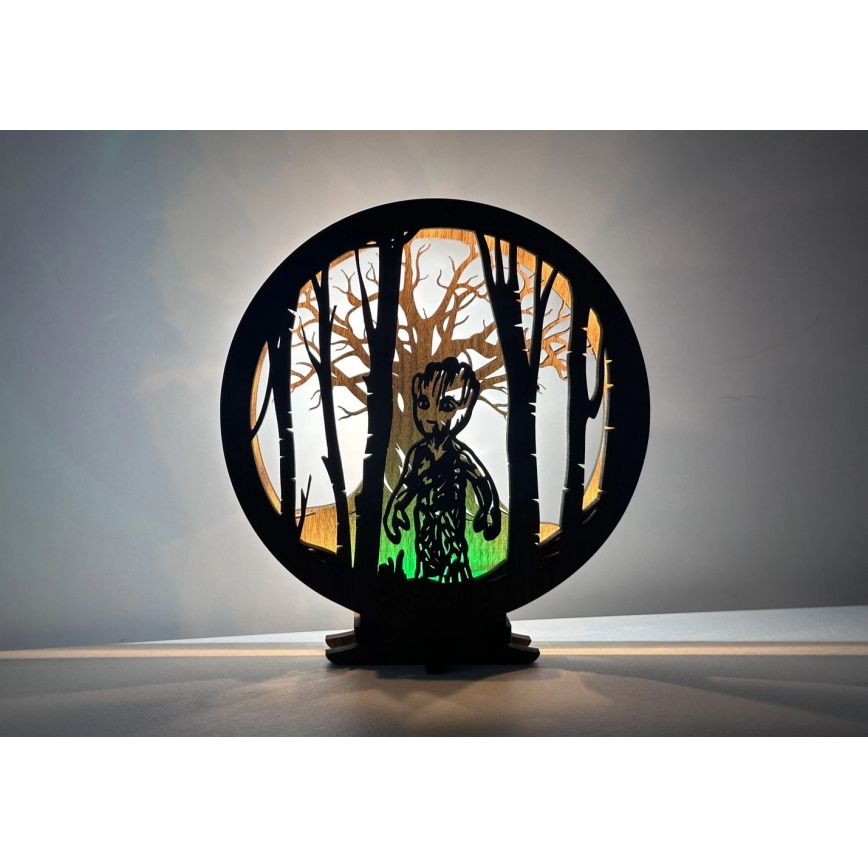 Li-Go 23613/DUB2 - dimbar dekorativ LED-bordslampa LED/12W/230V 20x22 cm ek/Grut