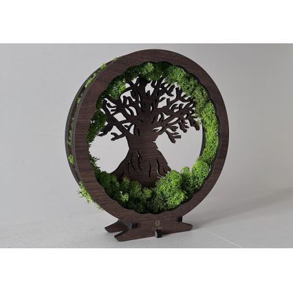 Li-Go 23631/DUB2 - Dimbar LED-bordsdekoration LED/12W/230V 30x31 cm ek/mossa och träd