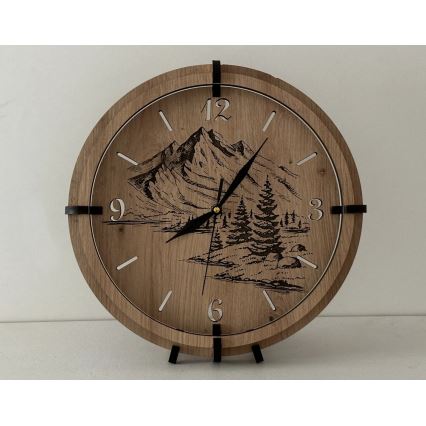 Li-Go 23697/DUB/BAT2 - LED-dimbar klocka med rörelsesensor LED/10W/5V 20000 mAh + 1xAA Ø 32 cm ek/Berg