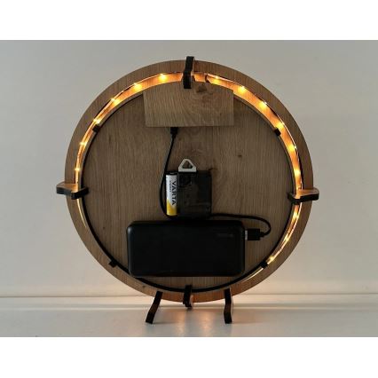 Li-Go 23712/DUB/BAT2 - Dimmbar LED-klocka med rörelsesensor LED/10W/5V 20000 mAh + 1xAA Ø 32 cm ek/Lilla prinsen