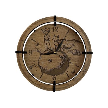 Li-Go 23712/DUB/BAT2 - Dimmbar LED-klocka med rörelsesensor LED/10W/5V 20000 mAh + 1xAA Ø 32 cm ek/Lilla prinsen