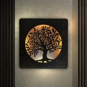 Li-Go 5275/DUB2 - Dimbar LED-klocka LED/10W/5V 20000 mAh 42x42 cm ek/ek i cirkel + fjärrkontroll