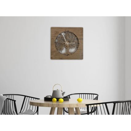 Li-Go 5652/DUB2 - Dimbar LED-klocka LED/10W/5V 20000 mAh 42x42 cm ek/Ek i cirkel + fjärrkontroll