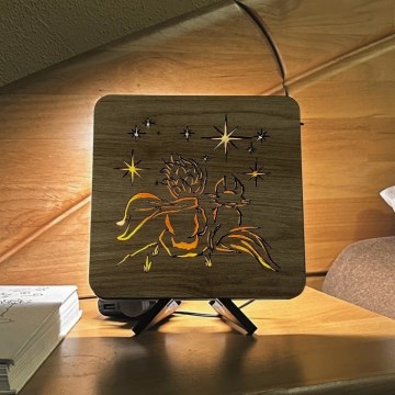 Li-Go 5788/DUB2 - LED borddekoration LED/12W/230V 19x19 cm ek/Lilla Prinsen