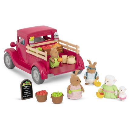 Li'l Woodzeez - Toy kit famer's lastbil med food stand 3xAAA