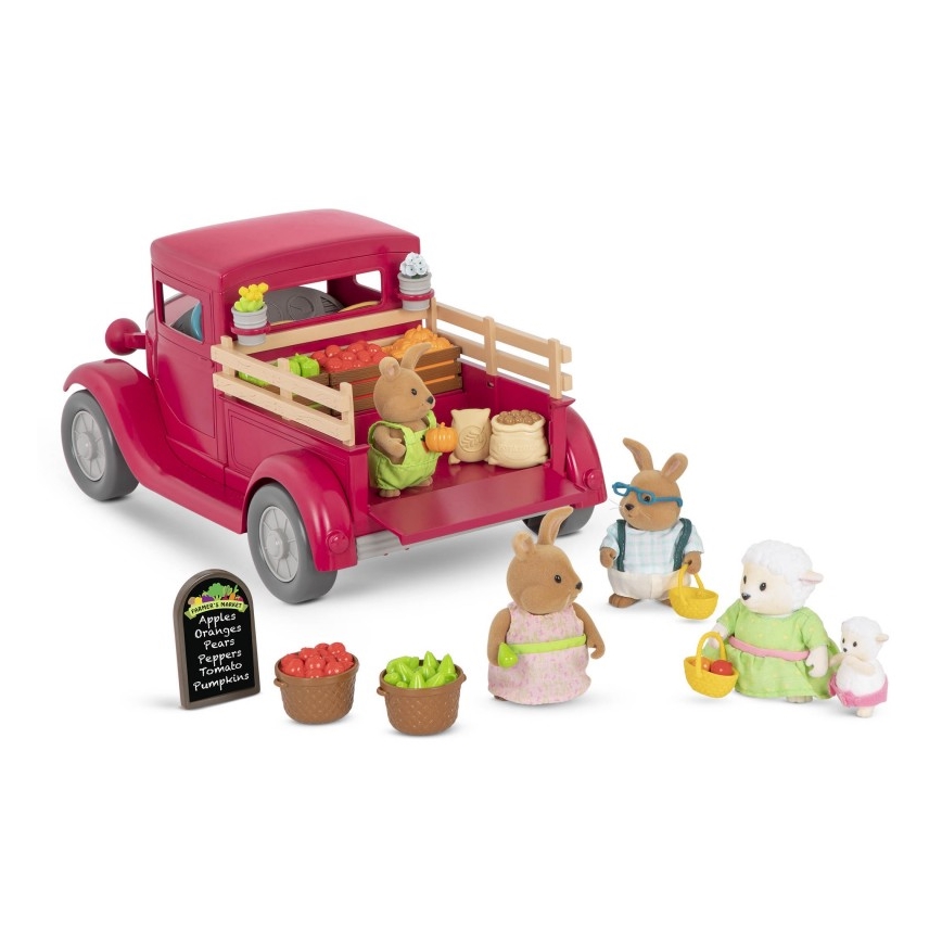 Li'l Woodzeez - Toy kit famer's lastbil med food stand 3xAAA