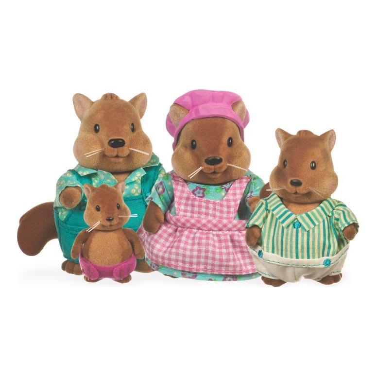 Li'l Woodzeez - Set med figurer BUSTLEBERRY ekorrfamilj