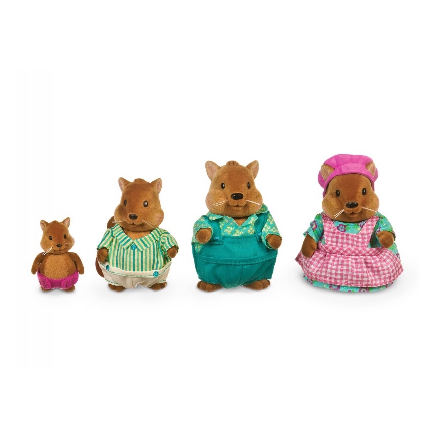 Li'l Woodzeez - Set med figurer BUSTLEBERRY ekorrfamilj